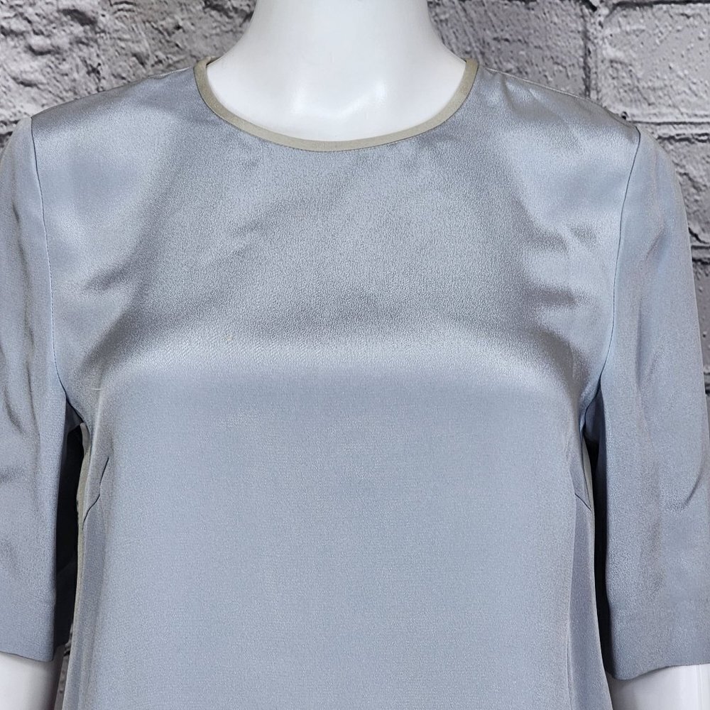Jigsaw Silk Two Tone Blue and Grey Dress, Women's 4, NWT